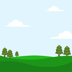 landscape with trees and clouds