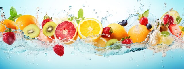 Fototapeta na wymiar Fruit Detox insist on water. Refreshing summer homemade cocktail. Generative ai