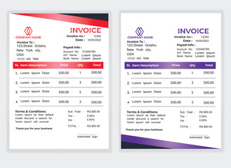 	
Business Minimal Corporate Invoice design template vector illustration bill form price . Creative template and stationery design payment agreement design template Cash Memo, Vector Quotation Design