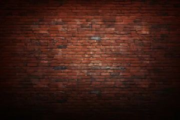 Papier Peint photo autocollant Mur de briques Old red brick wall background, wide panorama of masonry. Generative AI