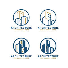 Real estate, architecture, construction logo design vector illustration