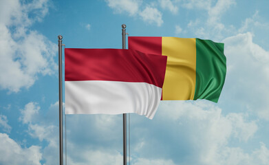 Guinea and Indonesia and Bali island flag
