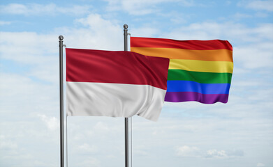 Gay Pride and Indonesia and Bali island flag