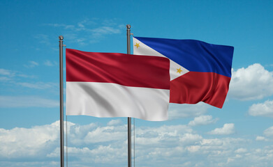Fototapeta na wymiar Philippines and Indonesia and Bali island flag