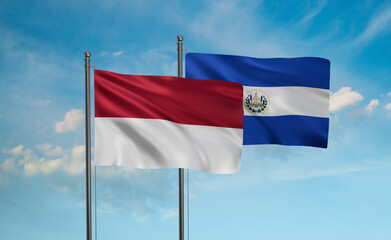 Salvador and Indonesia and Bali island flag