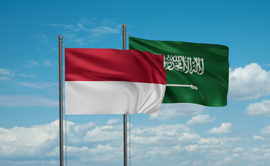 Indonesia and Bali island flags