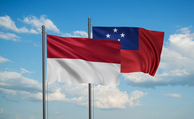 Samoa and Indonesia and Bali island flag