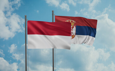 Serbia and Indonesia and Bali island flag