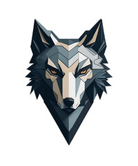 Transparent Geometric shaped Wolve Head for Shirts or Posters