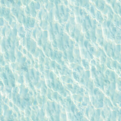 Seamless Ocean Waves Texture. Blue Water Background, Abstract Pattern Surface, Clear Reflection, Relaxation. Aesthetic Background for Design, Advertising, 3D. Empty Space for Inscriptions.