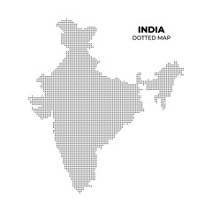 black halftone dotted india map illustration vector