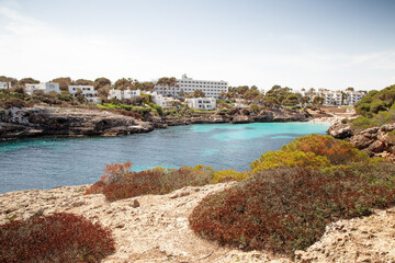 coves of a beach in mallorca spain