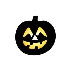 Halloween pumpkin silhouette illustration, jack o lanterns, holiday, scary light