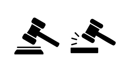 Gavel icon vector. judge gavel icon. auction hammer