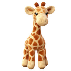 Childish giraffe toy isolated. Illustration AI Generative. © olegganko