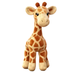 Gordijnen Childish giraffe toy isolated. Illustration AI Generative. © olegganko