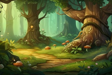 Fototapeta premium empty 3D cartoon background for kids and animation generative ai creation 