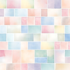 watercolor patchwork pattern , pastel colorful