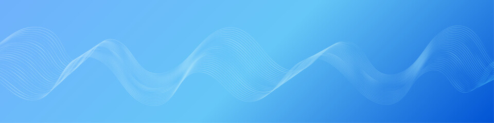 Blue Gradient  Wave Curve Abstract Vector Banner