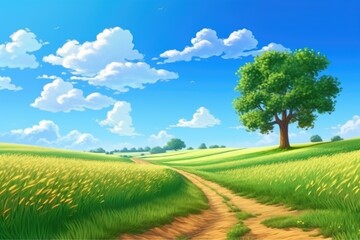 empty 3D cartoon background for kids and animation  generative ai creation 