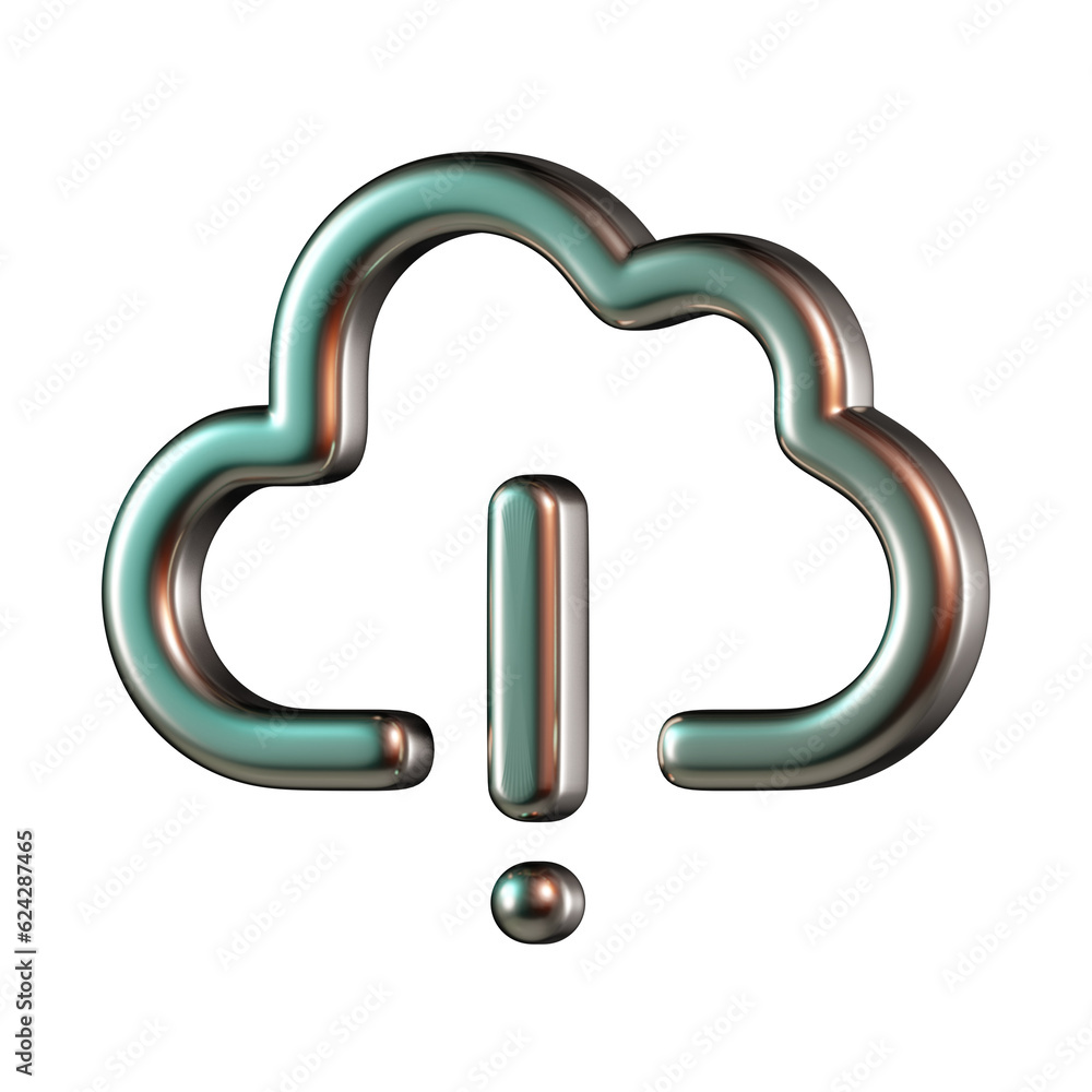 Wall mural Warning Alert Cloud 3D Icon