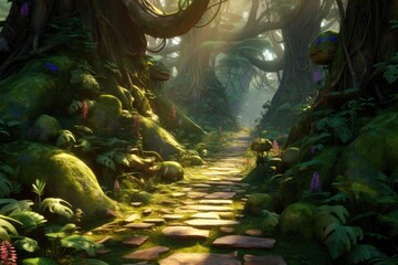 empty 3D cartoon background for kids and animation  generative ai creation  © Ecleposs