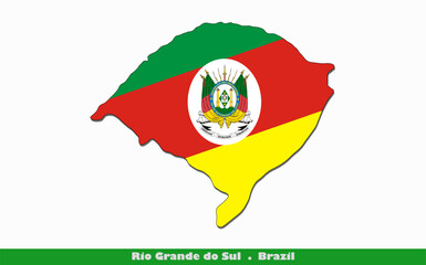 Rio Grande do Sul Flag - States of Brazil (EPS)