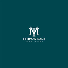 Initial letter MT logo vector design template
