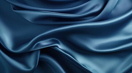 Obraz premium Opulent Indigo Charm: Luxurious Dark Blue Silk Satin Background