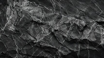 Dramatic Landscape: Black and White Crumbled Rock Texture on Granite Surface