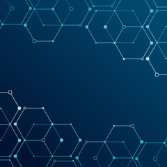 abstract hexagon footer or header border frame background element