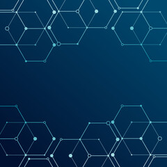 tech and game backgrounds with the dynamic energy of abstract hexagon line illustrations as corner borders or decorative frame