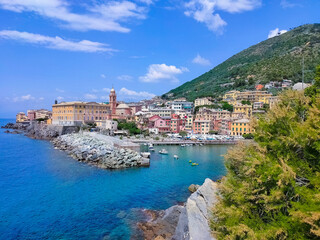 Fototapeta na wymiar Nervi is a former fishing village now a seaside resort of Genoa in Liguria region of Italy