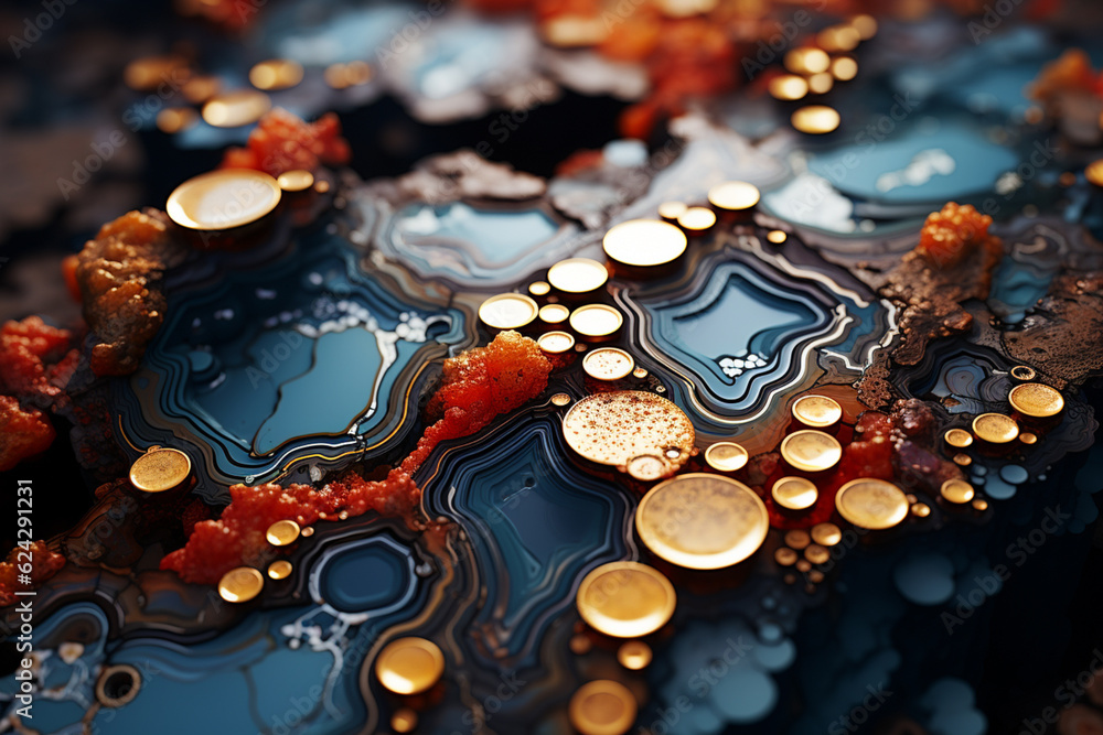 Aufkleber a series of abstract digital artworks that explore the textures and patterns created by the mineral 