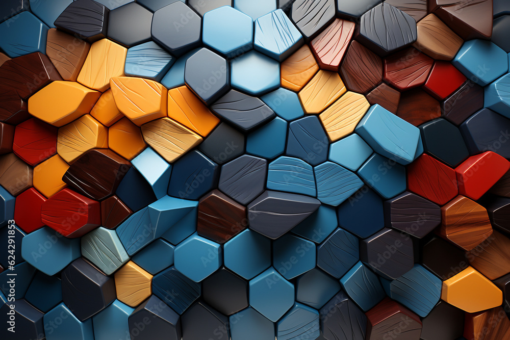Aufkleber a sculptural piece made of wood, featuring abstract geometric forms meticulously carved and arranged