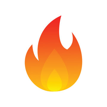 High quality fire emoticon isolated on white background. Fire emoji vector illustration. Lit icon.