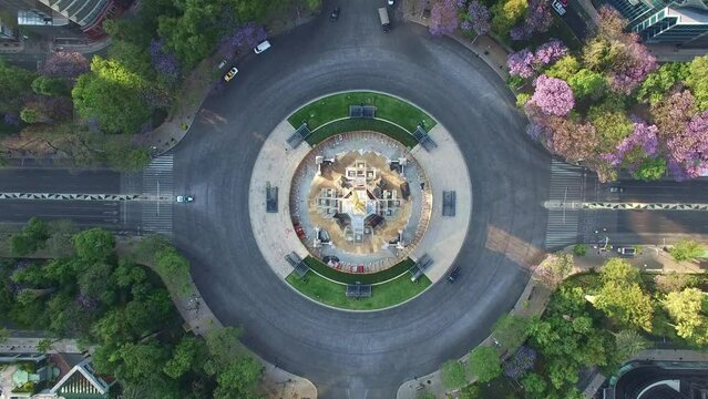 Toma cenital de la Glorieta del Angel de la Independencia en la Ciudad de M&eacute;xico. M&eacute;xico.