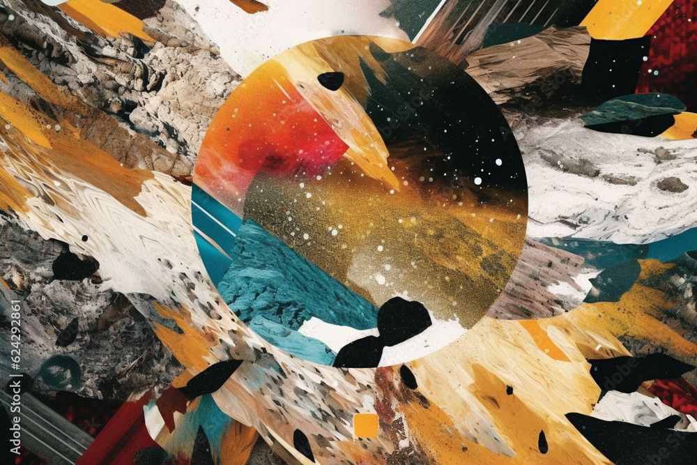 Leinwandbilder a series of abstract digital collages combining photographs, textures, and abstract elements, result