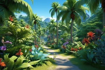 Fototapeta premium empty 3D cartoon background for kids and animation generative ai creation 