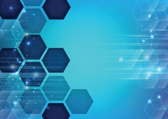 Abstract cube hexagon shape background. Digital technology concept