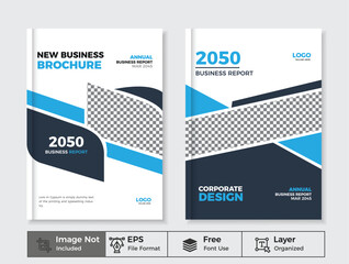 Annual report brochure design template vector, Leaflet presentation, book cover, layout in A4 size. 2050