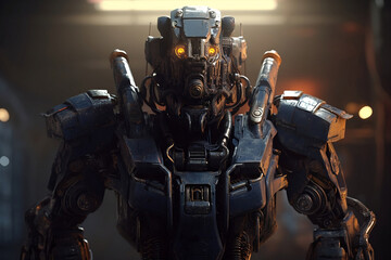 robot with space. Generative AI.