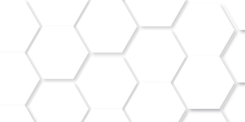 Naklejka premium Background with hexagons . Abstract background with lines . white texture background . hexagon abstract background. Surface polygon pattern with glowing hexagon paper texture and futuristic business.