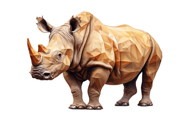 Rhino on Transparent Background. Generative AI