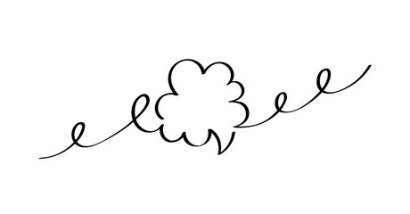 Hand drawn cloud bubble in linear style. Line bubble on white background. Doodle vector graphic design