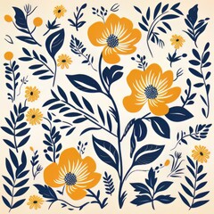 Floral pattern illustration, floral design, flower pattern image design, Generative AI images