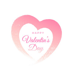 happy valentine's day letter text design in painting pink brush-heart shape