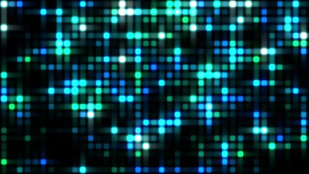 Dynamic animation of glowing, blinking lights, seamless loop