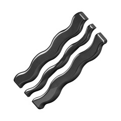 This is a beautifully designed 3D bacon icon with a beautiful metallic texture.