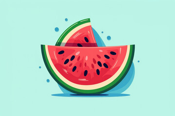 fresh tasty watermelon illustration Generative AI